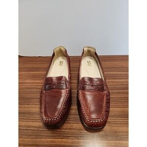 SAS Women's Sz 7 M Penny J Slip On Loafers Leather Comfort Shoe Brown